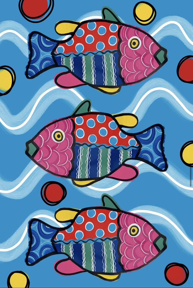 3 fish - Garden Flag