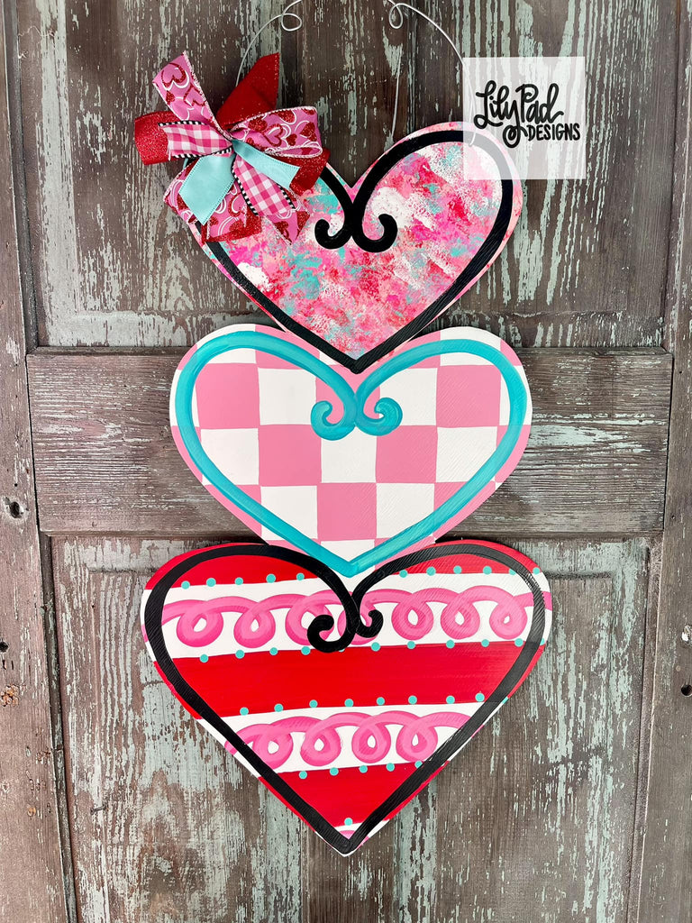 Stacked hearts - Door Hanger