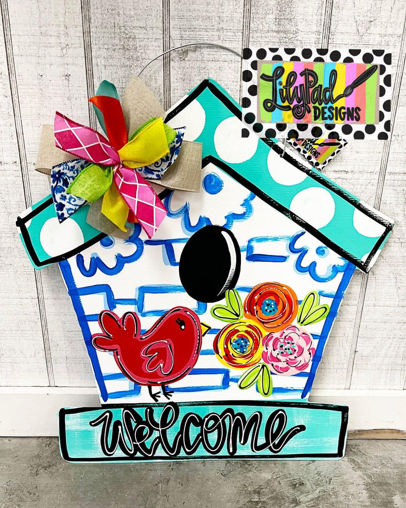 Chinoiserie bird house - Door Hanger