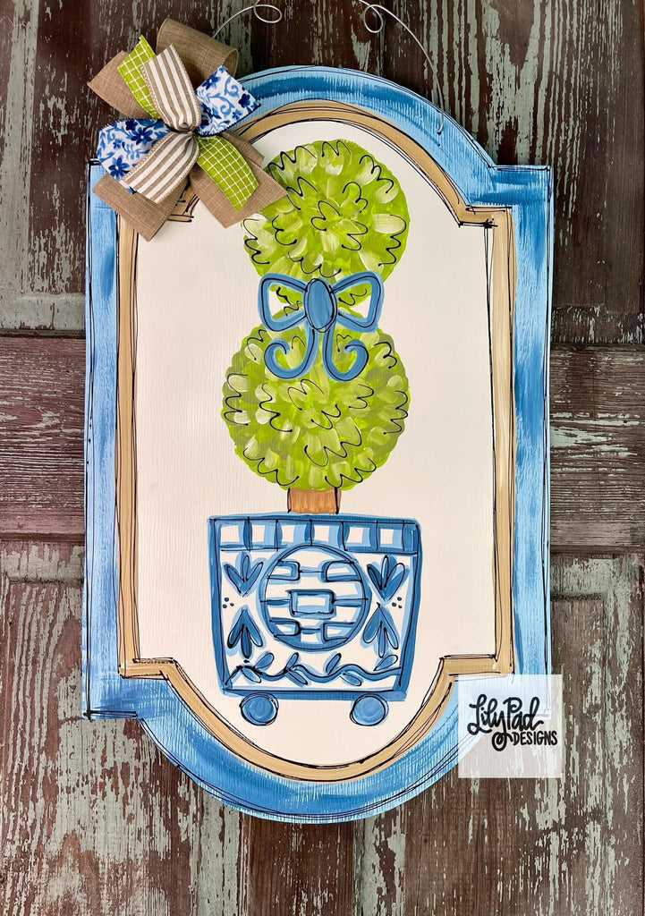 Framed topiary plaque - Door Hanger