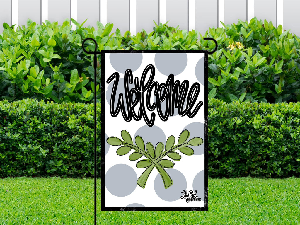 Gray polka dot - Garden Flag