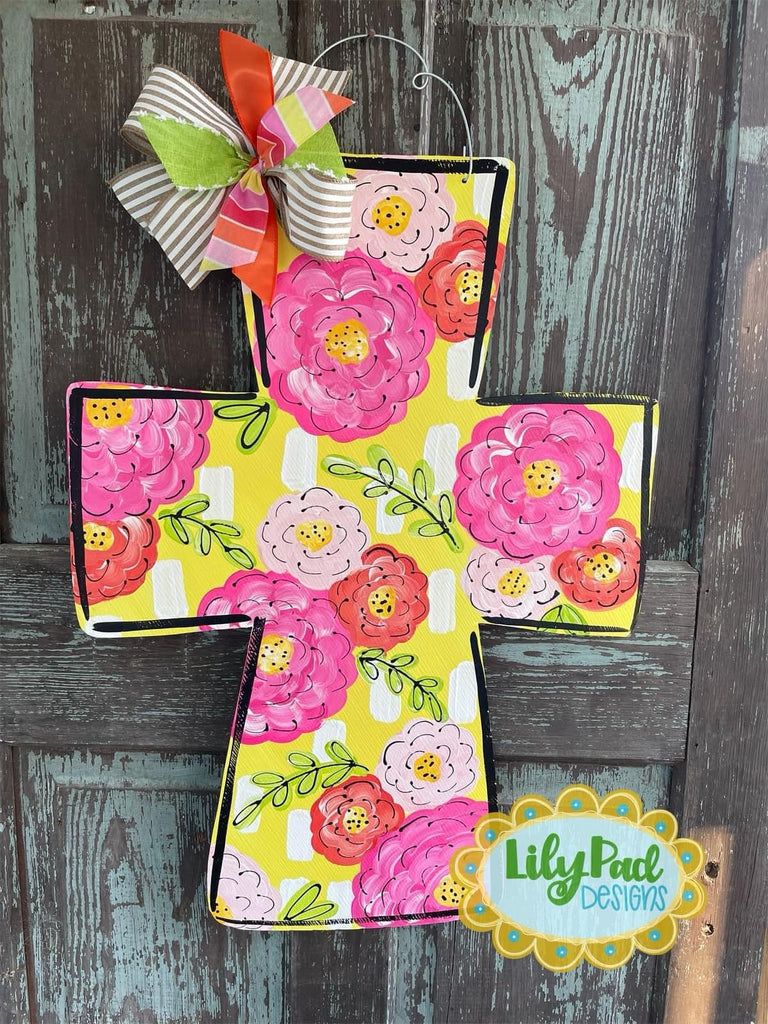 Pink lemonade cross - Door Hanger