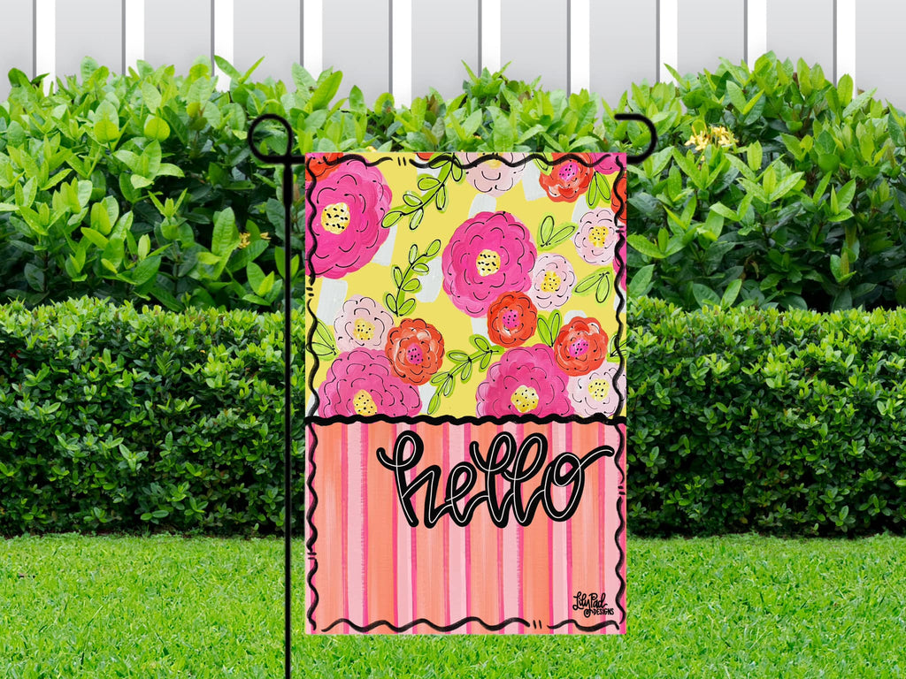 Pink lemonade hello - Garden Flag