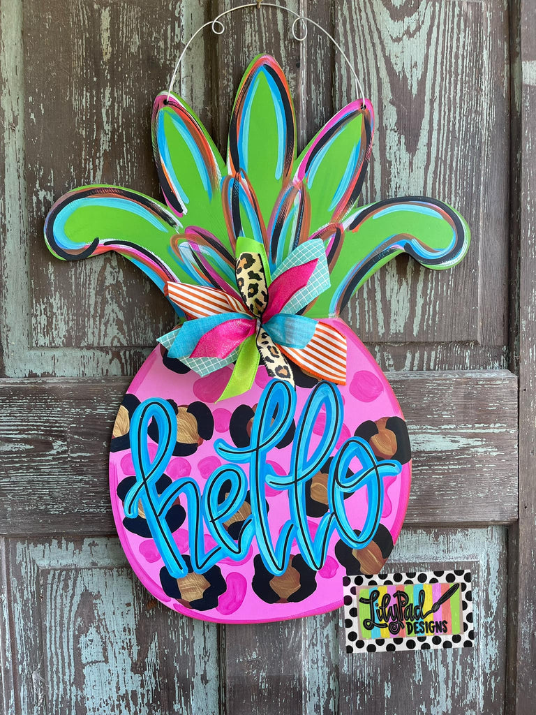 Pink pineapple - Door Hanger