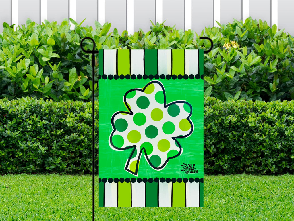 Polka dot Shamrock - Garden Flag