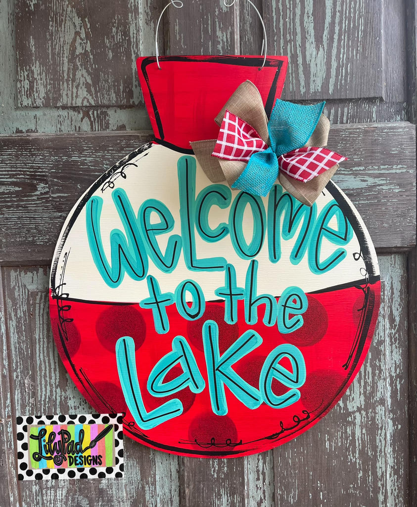 Red/turquoise lake bobber - Door Hanger