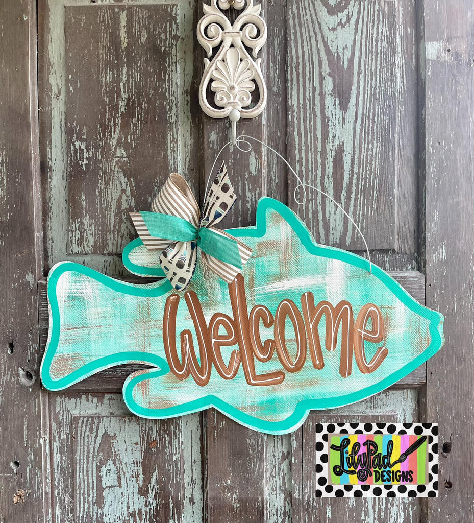 Turquoise fish - Door Hanger