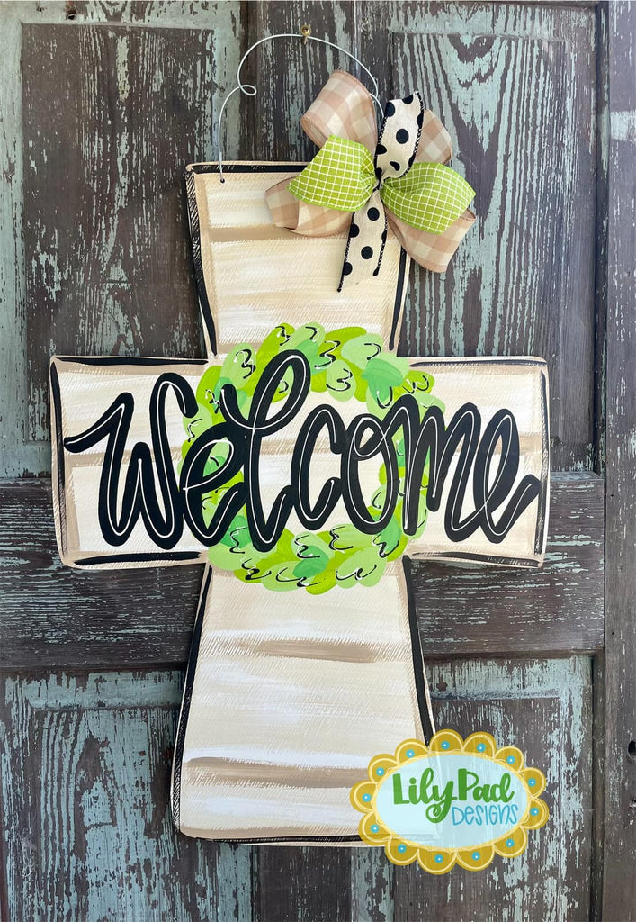 Welcome farmhouse cross - Door Hanger