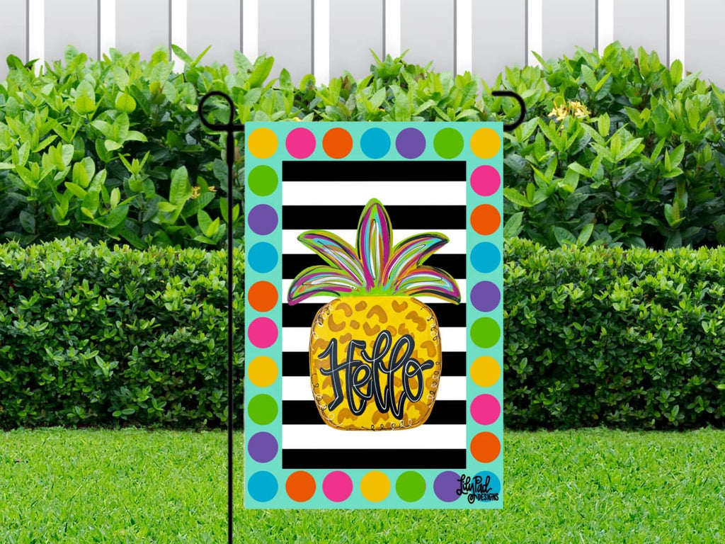 Yellow leopard pineapple - Garden Flag