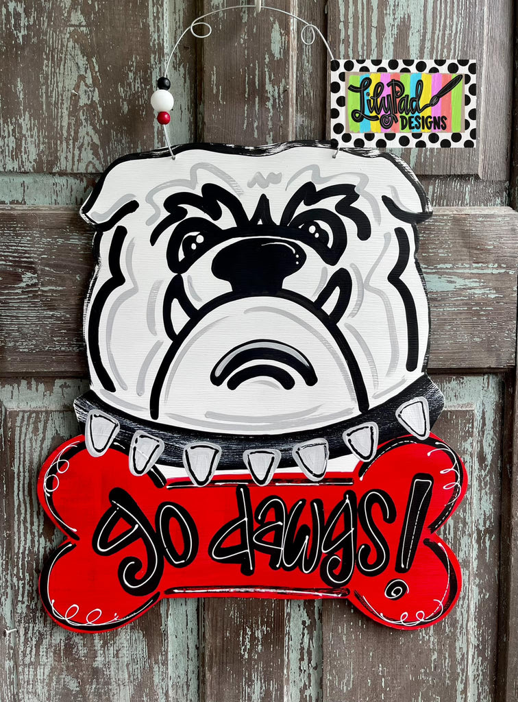 Go Dawgs Bulldog head - Door Hanger